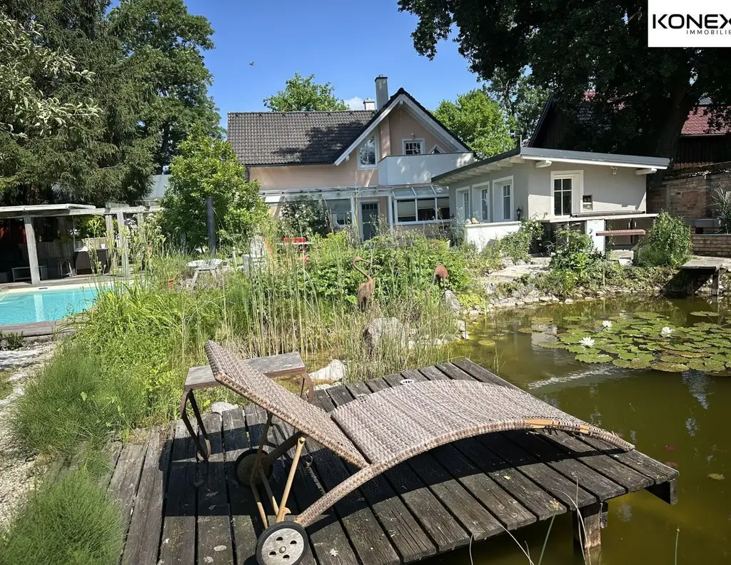 Stilvolles Einfamilienhaus mit Pool & Teich in begehrter Lage Salzburg-Moosstraße