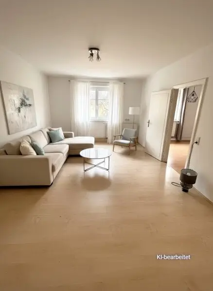 Wohnzimmer mit Blick in Küche