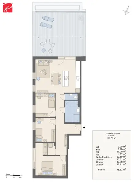 Wohnqualität auf hohem Niveau - Exklusive Neubauwohnung in begehrter Lage mit hochwertiger Ausstattung und großzügigen Außenflächen