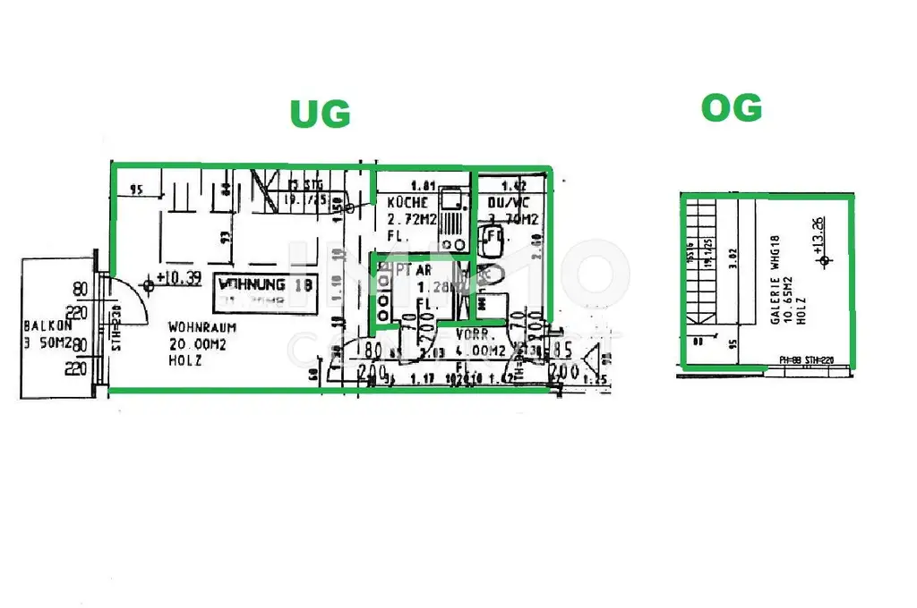 Freundliche 2 Zimmer-MAISONETTE-Wohnung mit Balkon in Innenhoflage - Fischergasse 23 - Top 18