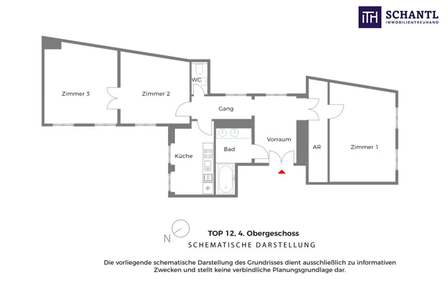 Grundriss Top 12, schematische Darstellung