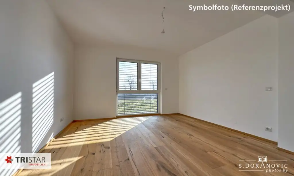 NEU • FAMILIENTRAUM • 4 HÄUSER • GARTEN • TERRASSE • PKW-STELLPLÄTZE • NÄHE LOBAU • LUFTWÄRMEPUMPE • 1220 WIEN