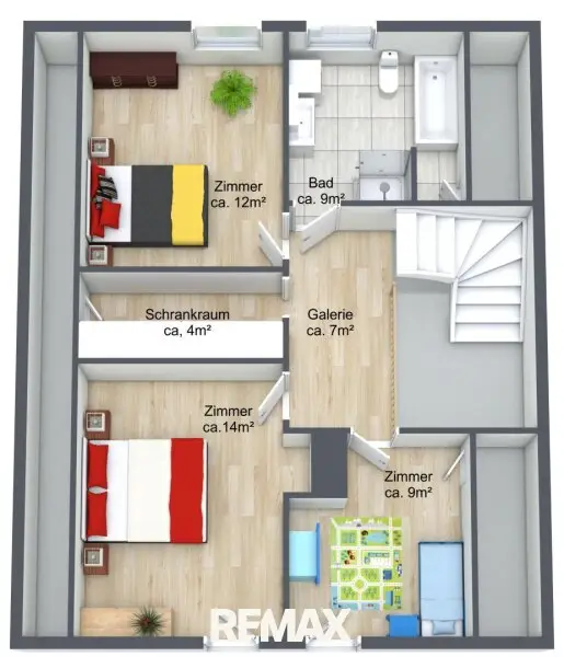 3D Plan Obergeschoss
