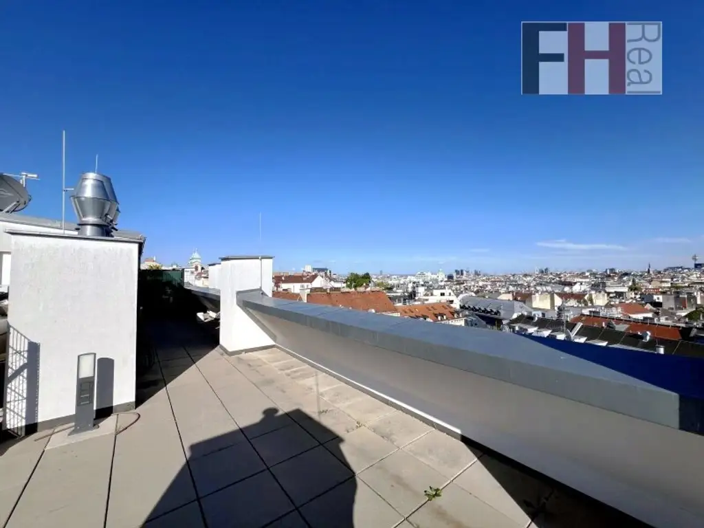 Neuwertige Dachgeschossmaisonette in Mariahilfer TOP-Lage, 2,5 Zimmer, 2 Terrassen Richtung Nord/West in ruhigen Innenhof!