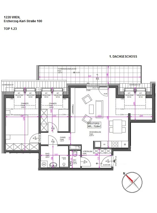 Grün. Sonnig. Zuhause! – 3-Zimmer-Traum mit Terrasse nahe der Donau!
 - ERSTBEZUG!