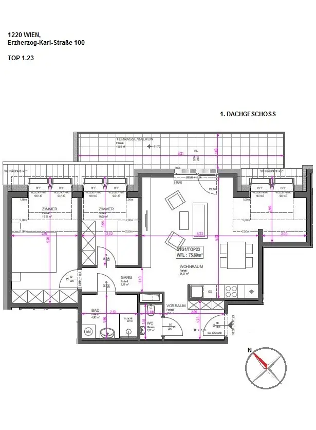 Grün. Sonnig. Zuhause! – 3-Zimmer-Traum mit Terrasse nahe der Donau!
 - ERSTBEZUG!