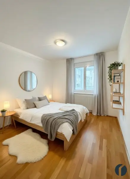 Einrichtungsbeispiel Schlafzimmer (KI generiert)