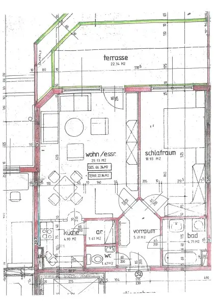Schöne, vollmöblierte 2 Zi Terrassenwohnung mit XL-Terrasse und Tiefgarage in Waidmannsdorf - Neckheimgasse