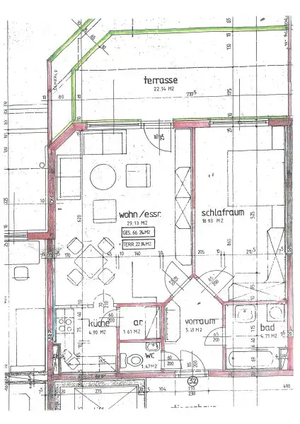 Schöne, vollmöblierte 2 Zi Terrassenwohnung mit XL-Terrasse und Tiefgarage in Waidmannsdorf - Neckheimgasse