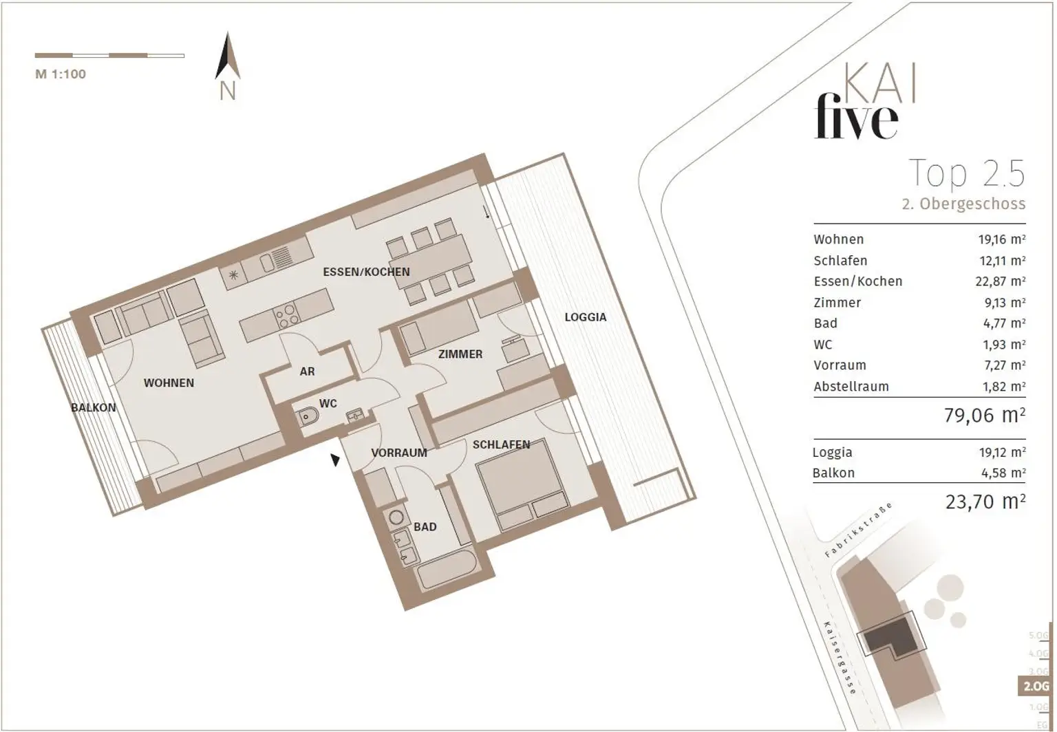 Exklusive 3 Zimmer-Neubauwohnung mit großem Balkon im KAIfive an der Donaulände