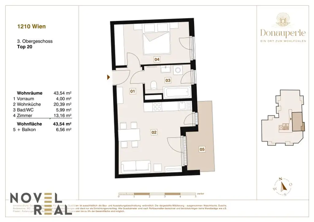 "DONAU PERLE" Mein Taum: 2-Zimmer-Erstbezug Wohnung mit Balkon in Top Lage!