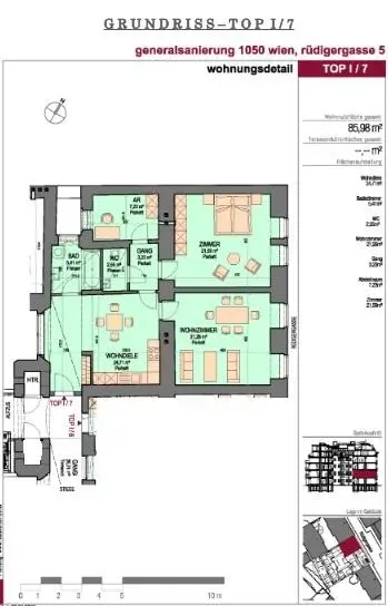 1050 Wien Altbaujuwel! Generalsanierte 3-Zimmer-Wohnung Nähe Naschmarkt
