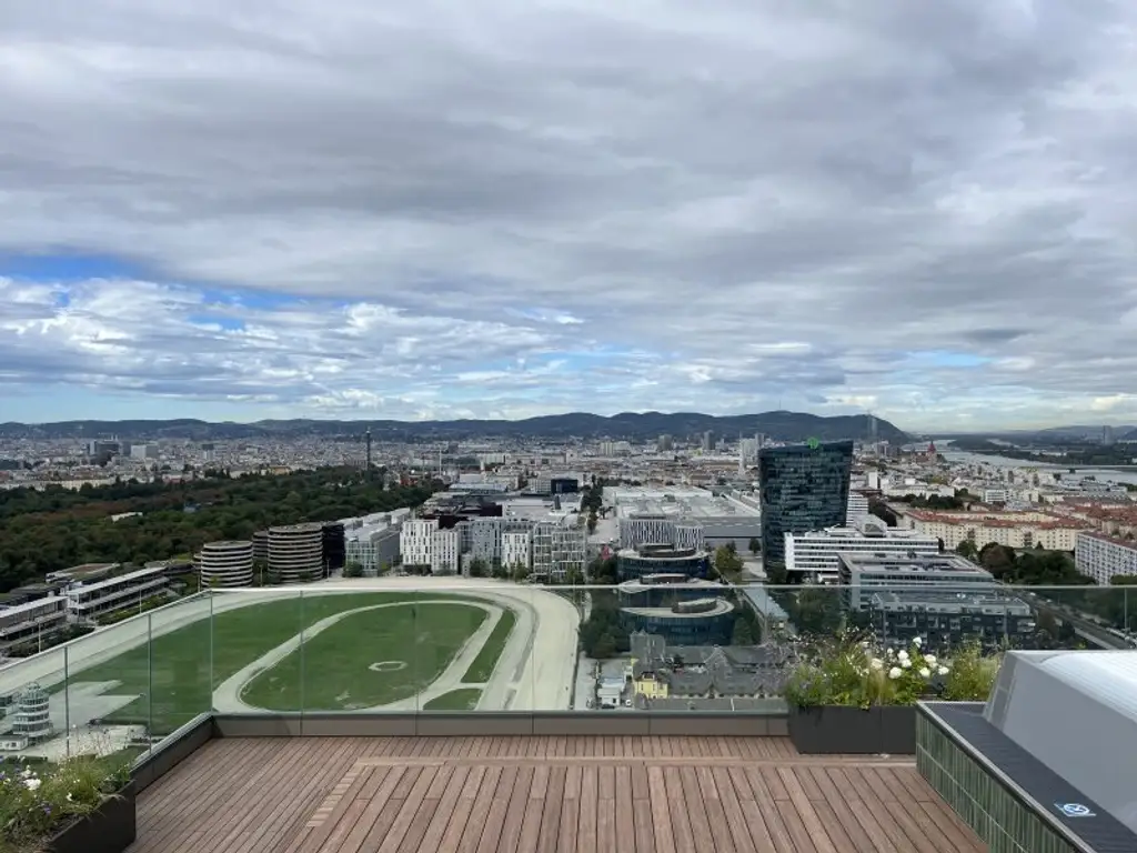 Grünblick über den Prater! Hypermoderes 2 Zimmer Terrassen-Appartment mit traumhafter Aussicht!