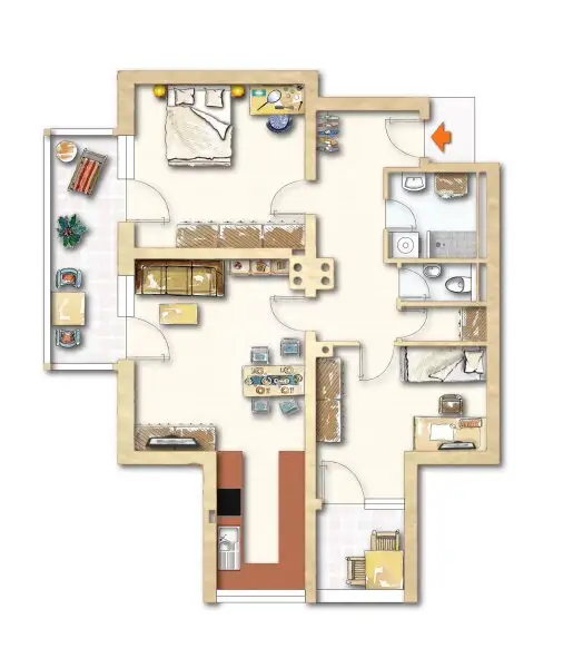 Gut geschnittene 3-Zimmer Dachgeschosswohnung