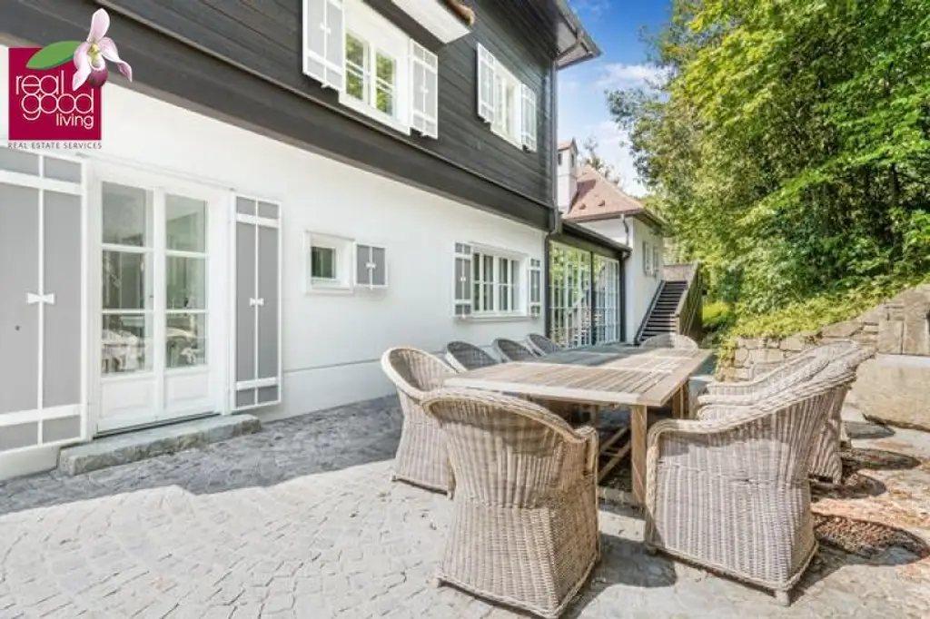Zeitlose Eleganz im Wienerwald – Historische Villa mit Nebengebäuden  auf Traumgrundstück mit Outdoorpool und Waldsauna