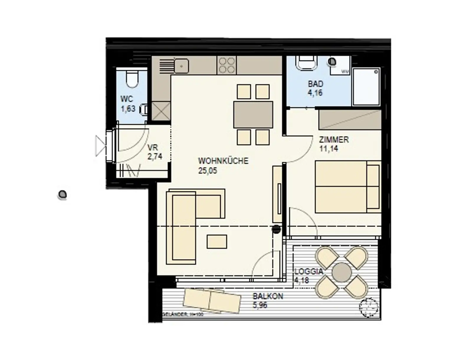 TRAUMHAFTE 2-ZIMMER MIT BALKON