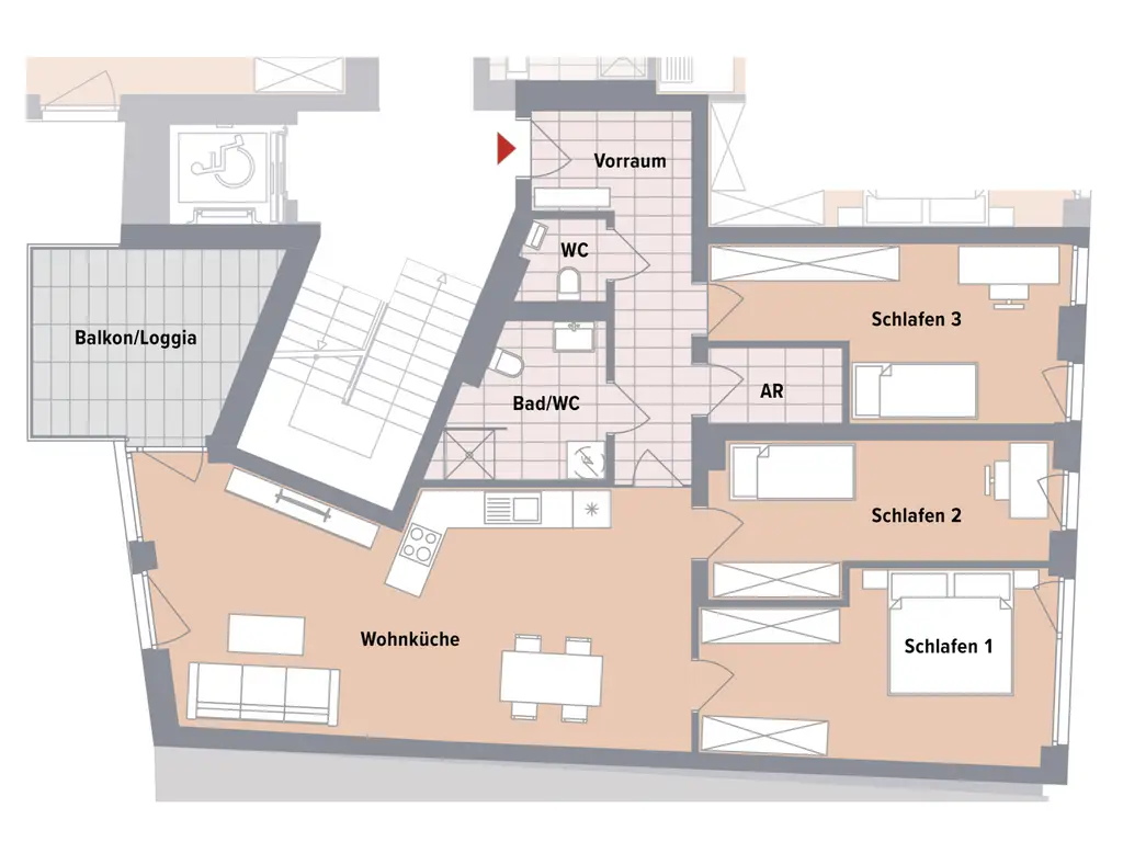 PROVISIONSFREI! Neubauprojekt - St.Leonhard! Große 4-Zimmerwohnung mit Innenhofbalkon!