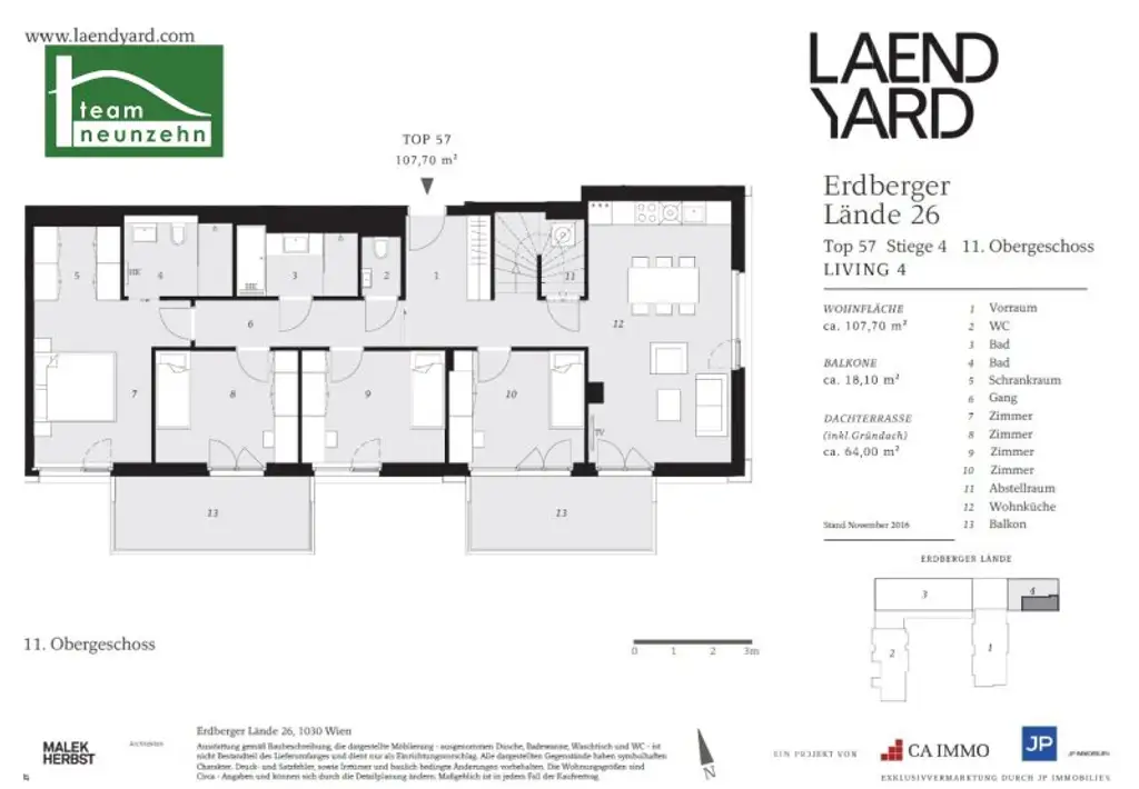 Exklusive 5-Zimmer-Wohnung mit Dachterrasse und Donaukanal-Nähe in 1030 Wien - ab 01.10. beziehbar!