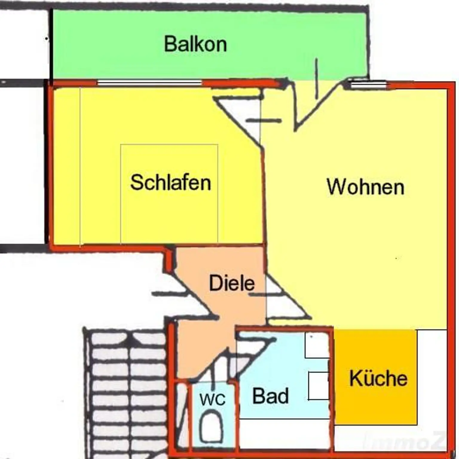 Provisionsfreies City-Appartement mit Loggia in BESTLAGE Leonhard