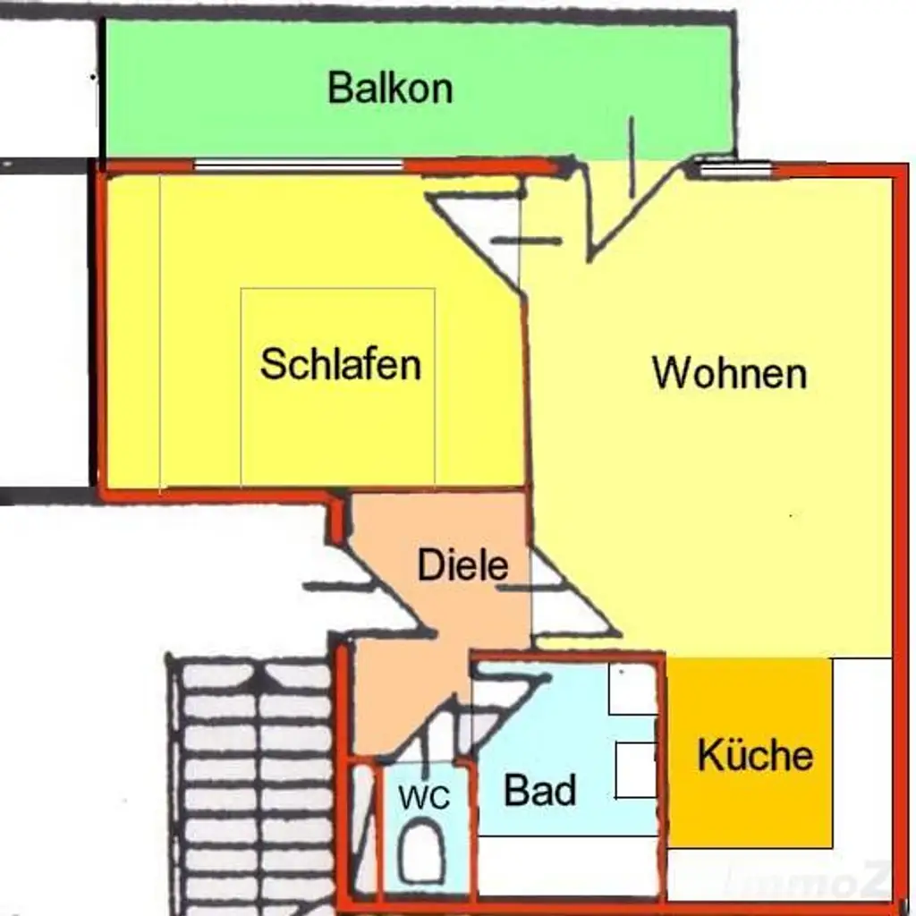 Provisionsfreies City-Appartement mit Loggia in BESTLAGE Leonhard