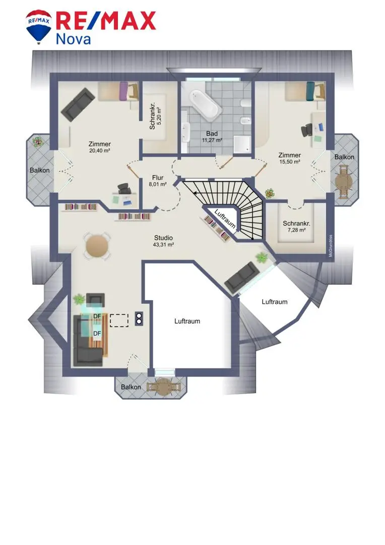 Grundriss schematisch OG