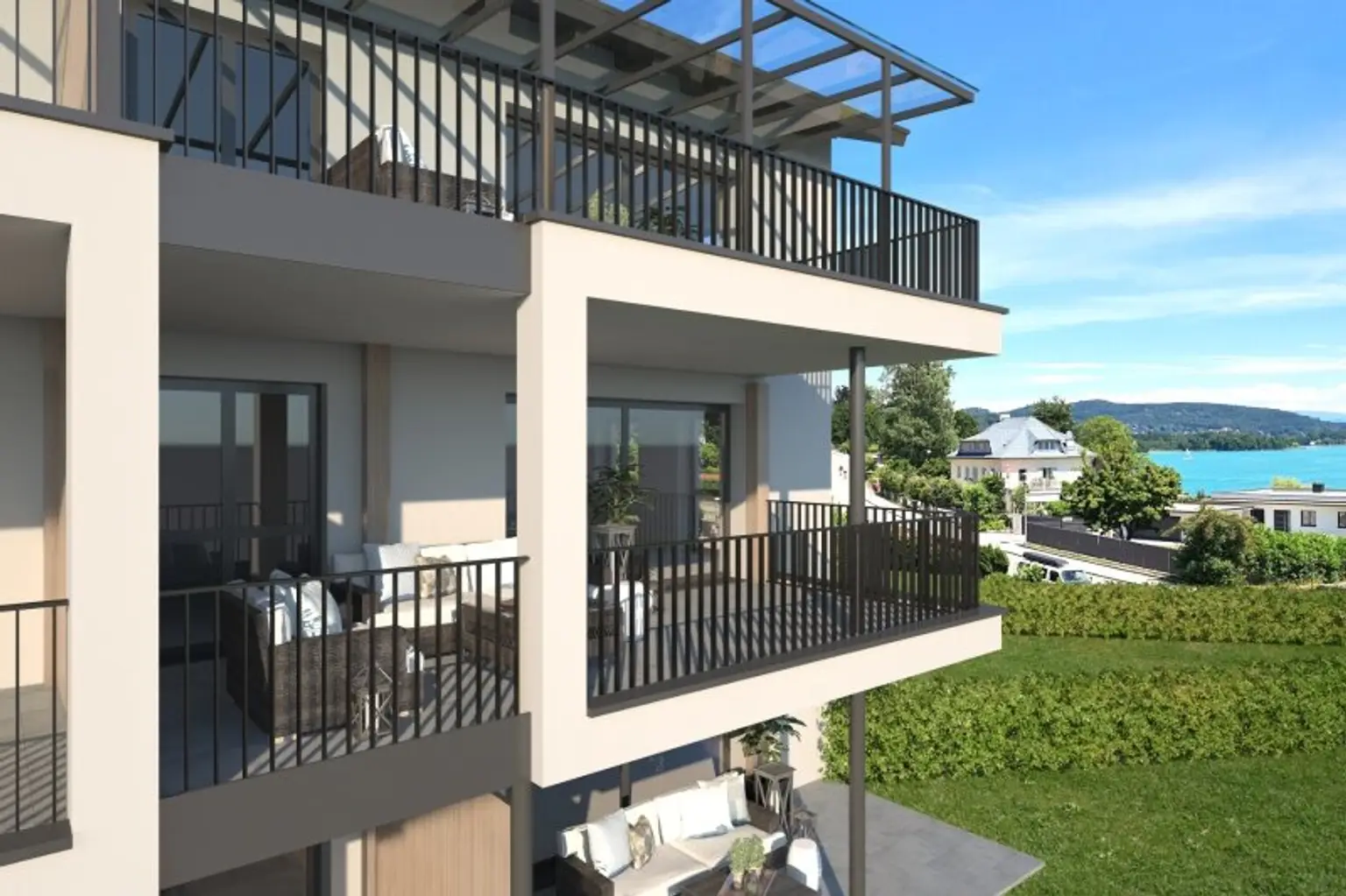 Reifnitz: Wohnung 200 Meter vom See weg, 100% Wörther See Blick, nur 6 Wohneinheiten mit Lift !