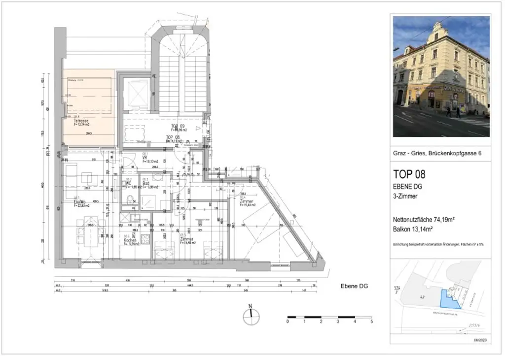 TOP Sanierte Wohnung im Dachgeschoss - Mit Schlossbergaussicht