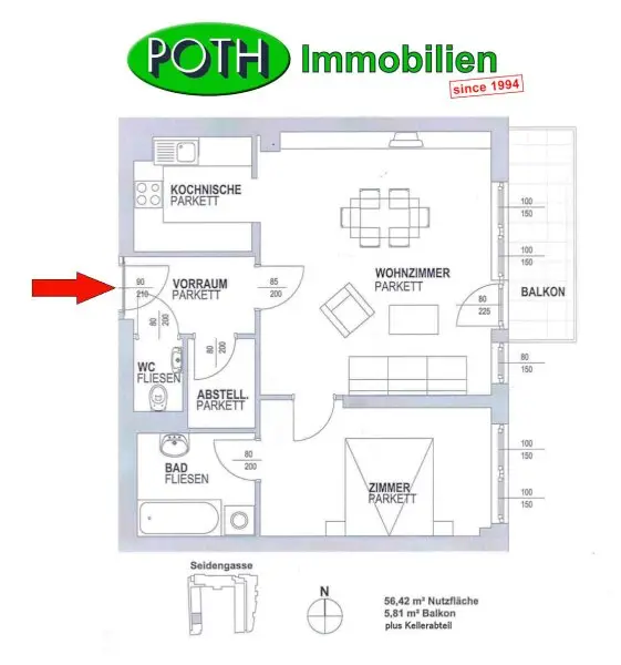 ruhig & zentral gelegene 2 Zimmer Innenhof-Neubauwohnung mit Balkon