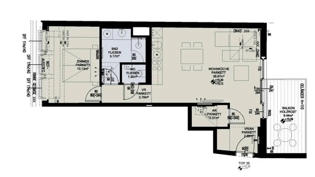 stilvoll & zentral – 2-Zimmer-Erstbezug nahe Naschmarkt mit Freifläche
