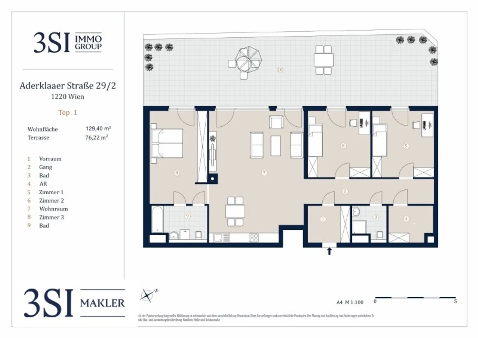 Geräumige Familienwohnung mit Sonnenterrasse und Weitblick im Citygate!