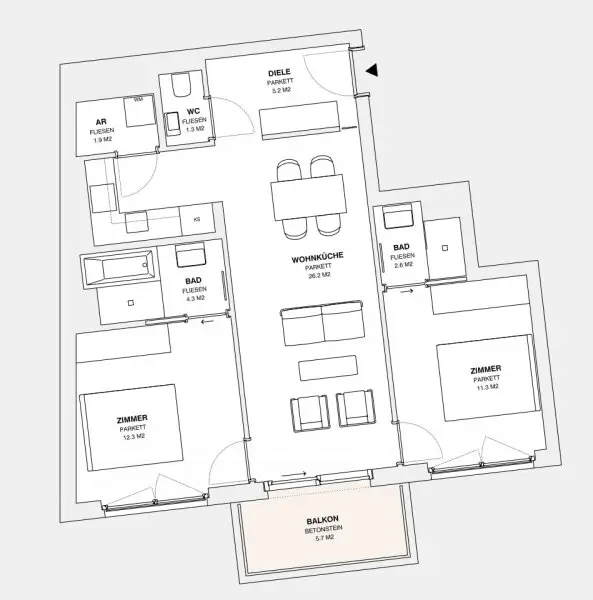 ++MOLLARD 50++ Elegant 3-room apartment in the very heart of the city (1/17)