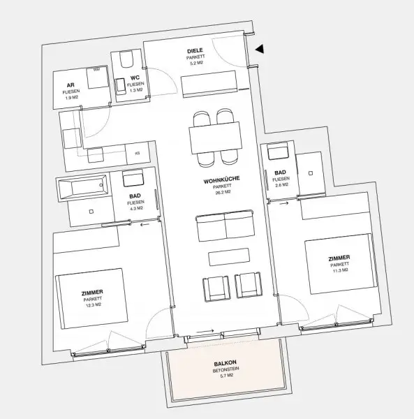++MOLLARD 50++ Elegant 3-room apartment in the very heart of the city (1/17)