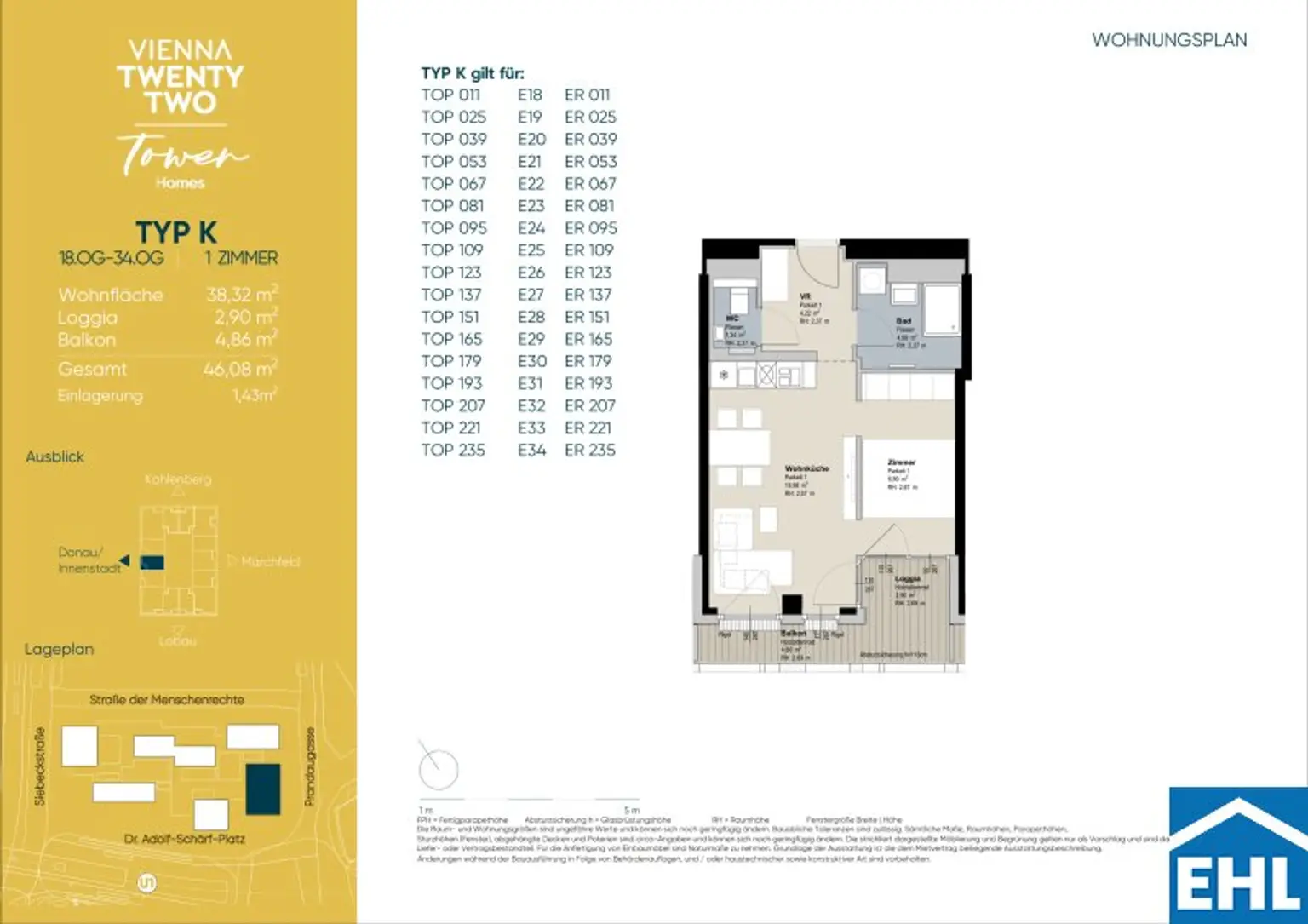 Stylische 1,5-Zi.-Wohnung mit Loggia & Rooftop Pool | TOWER HOMES im V22