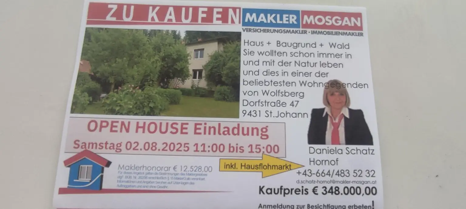 Open house Besichtigung mit Flohmarkt - bitte um Anmeldung