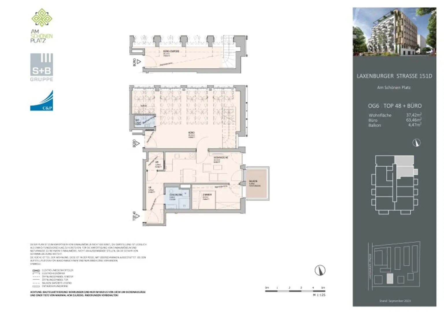 Erstbezug Open Space Büro & 2-Zimmer-Wohnung mit separatem Zugang