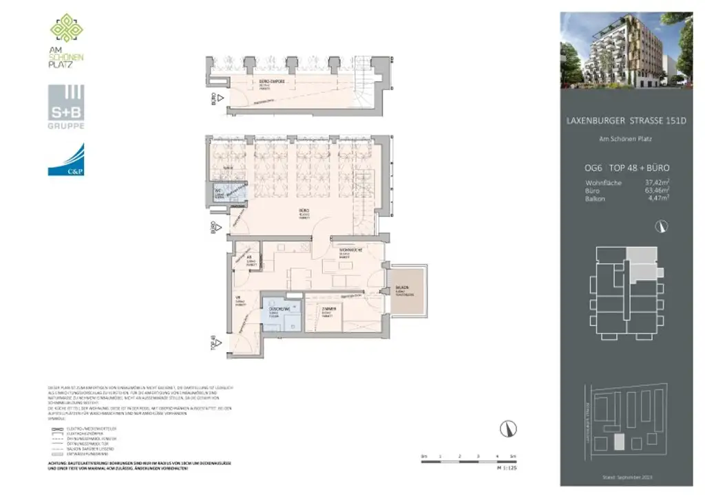 Erstbezug Open Space Büro & 2-Zimmer-Wohnung mit separatem Zugang