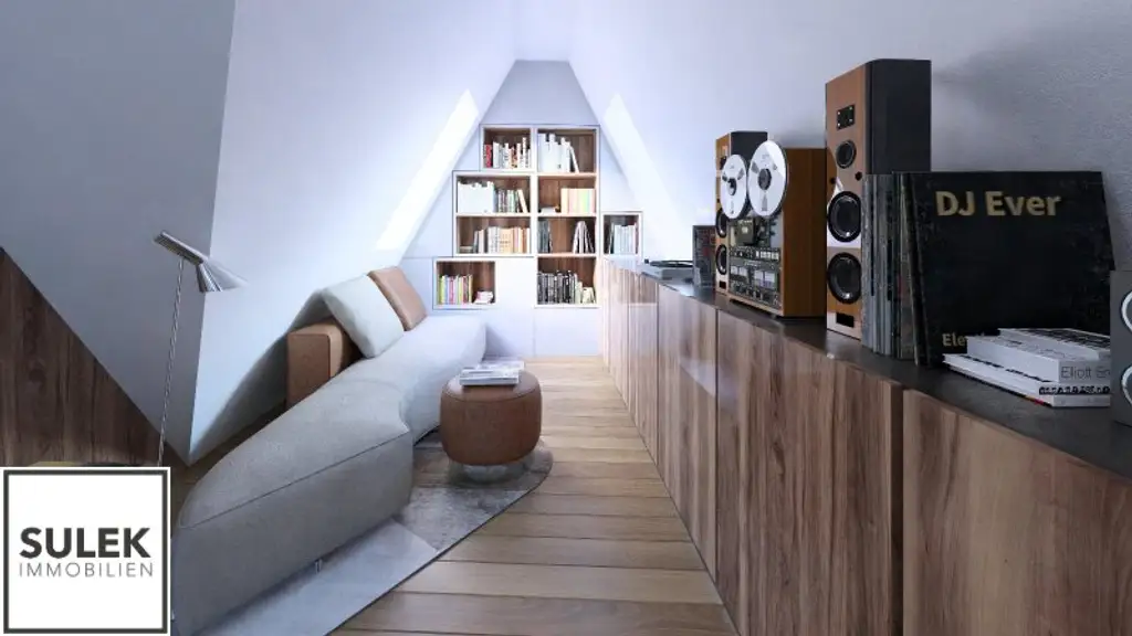 Einzigartige 105 m² große Dachgeschoss Wohnung mit Fernblick // zentrale Lage 1040 // Planstudie DG Ausbau