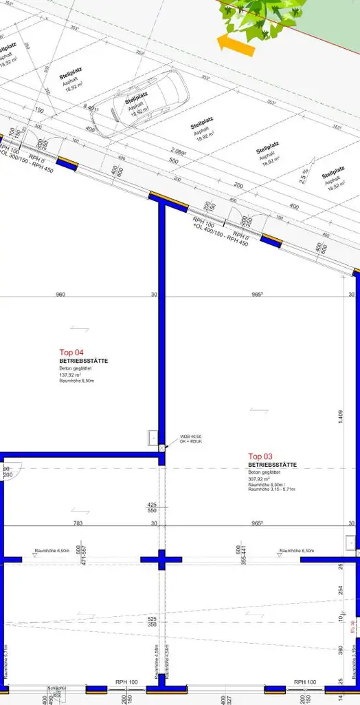 Gewerbe-/ Büro-/ Ordinations-/ Lagerflächen von 96 - 307 m² Fläche im Gewerbepark Ansfelden zu vermieten, Nähe A1 (Audorf Süd) (Top 03)