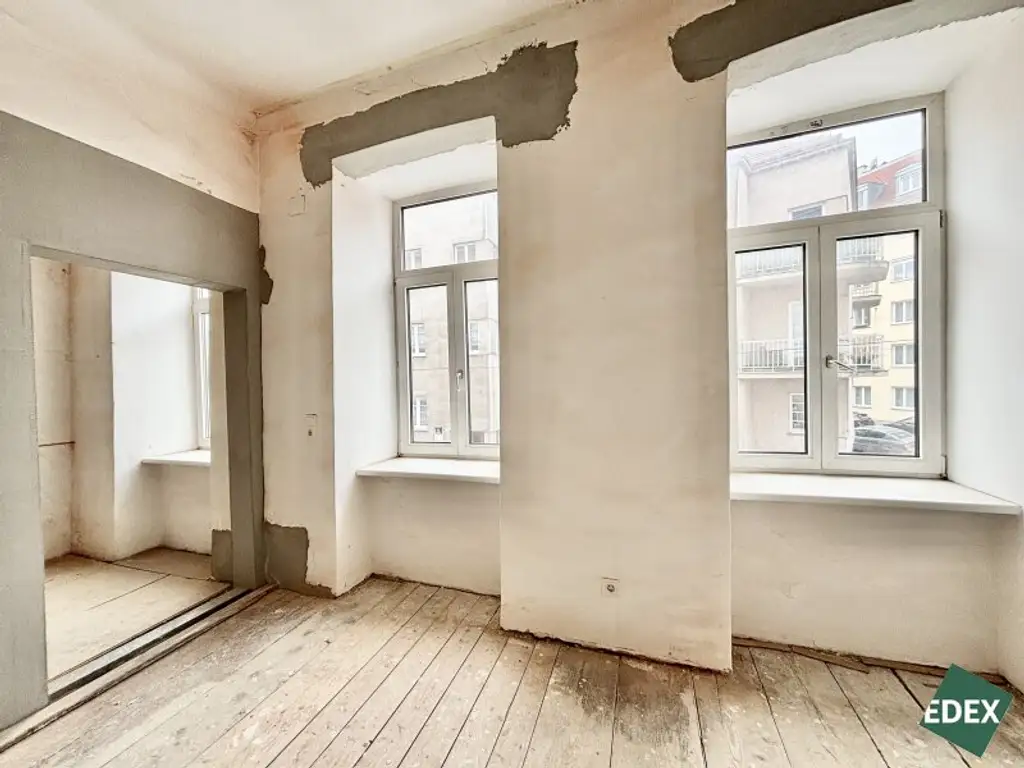 Sanierungsbedürftige 1,5-Zimmer-Altbauwohnung in guter Lage in Meidling