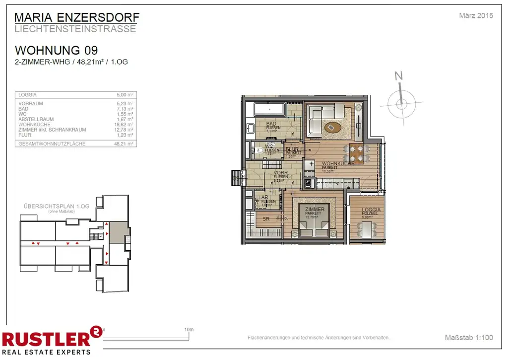 2 Zimmerwohnung mit Loggia und Lift