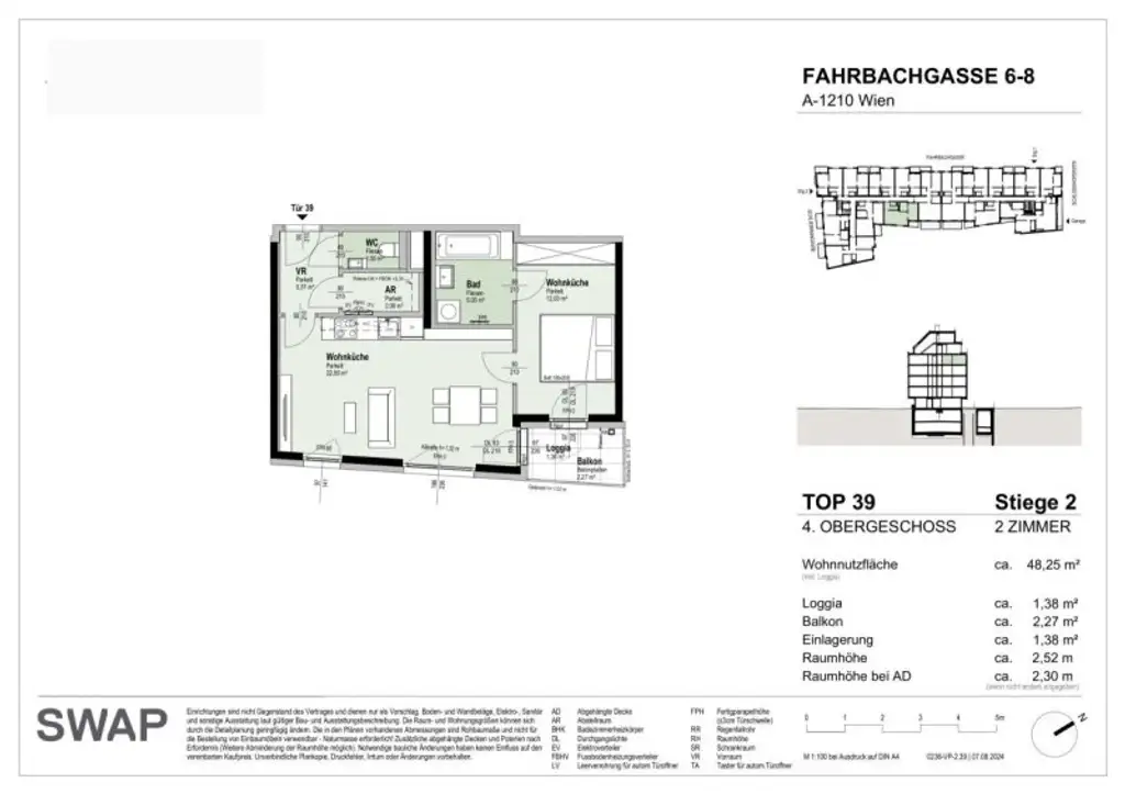 NEUBAU ERSTBEZUG! 2-Zimmer-Apartment mit Balkon im 4. OG in 1210 Wien! Top 2/39