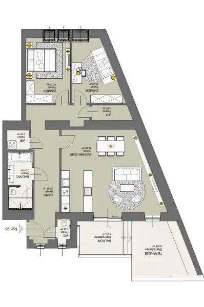 Dachgeschosswohnung der Superlative: 3 Zimmer mit viel Freifläche & Luxus pur in Citynähe : ab November zur Anmietung frei!