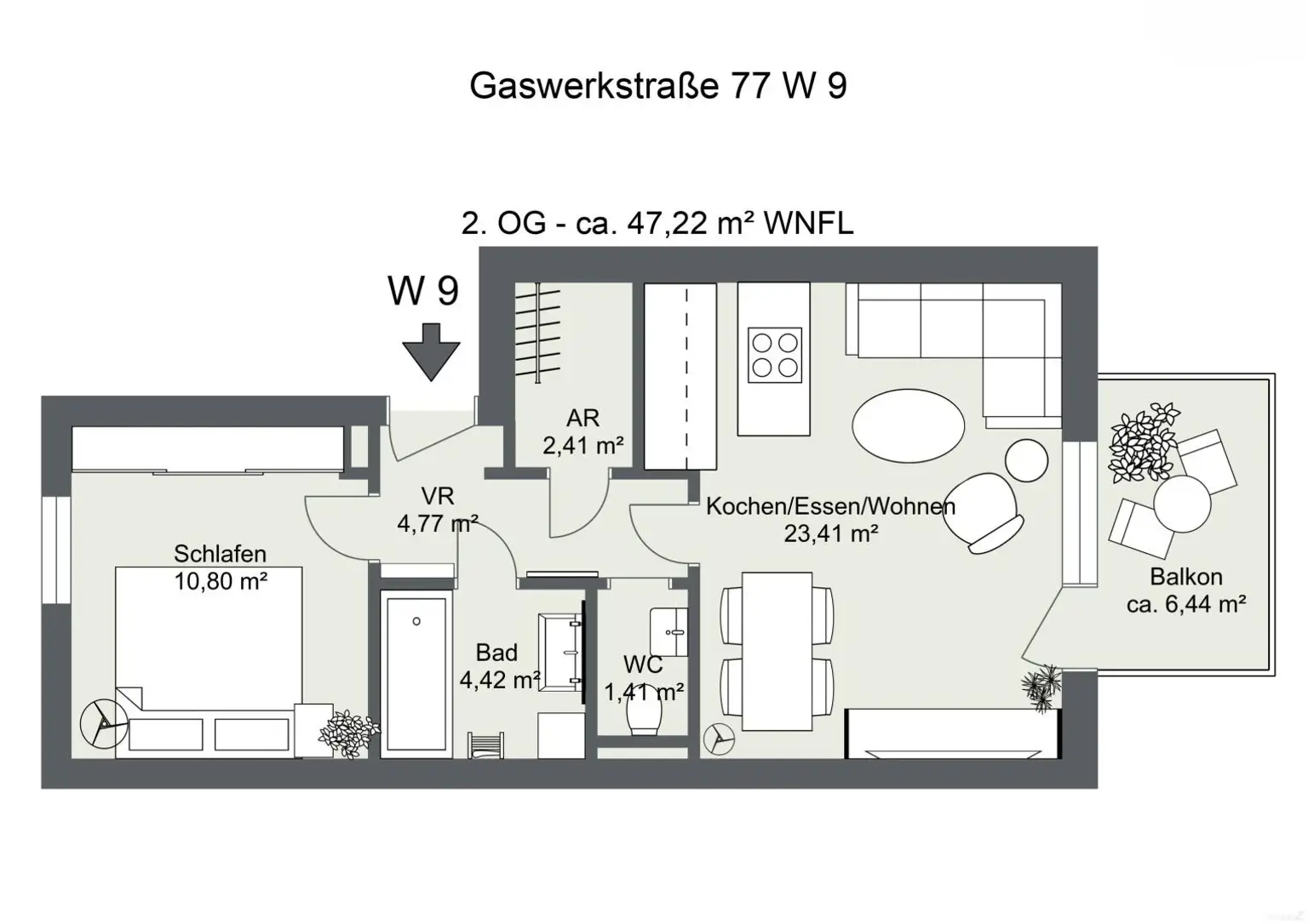 Moderne 2-Zimmer-Wohnung in Graz-Eggenberg - gepflegt, sonnig und vermietet