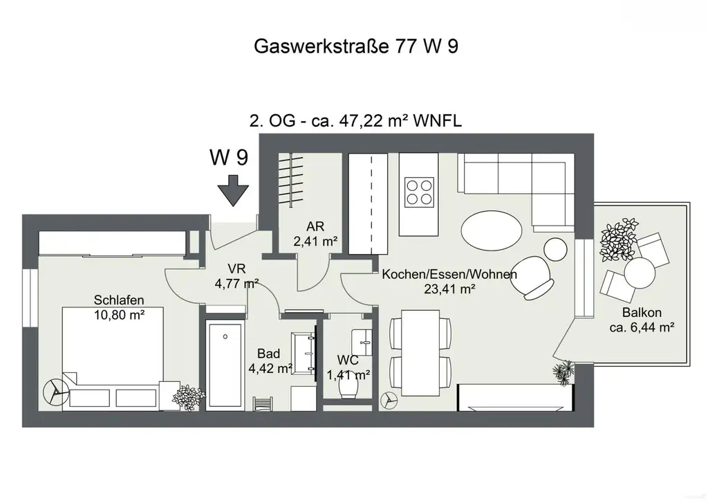 Moderne 2-Zimmer-Wohnung in Graz-Eggenberg - gepflegt, sonnig und vermietet
