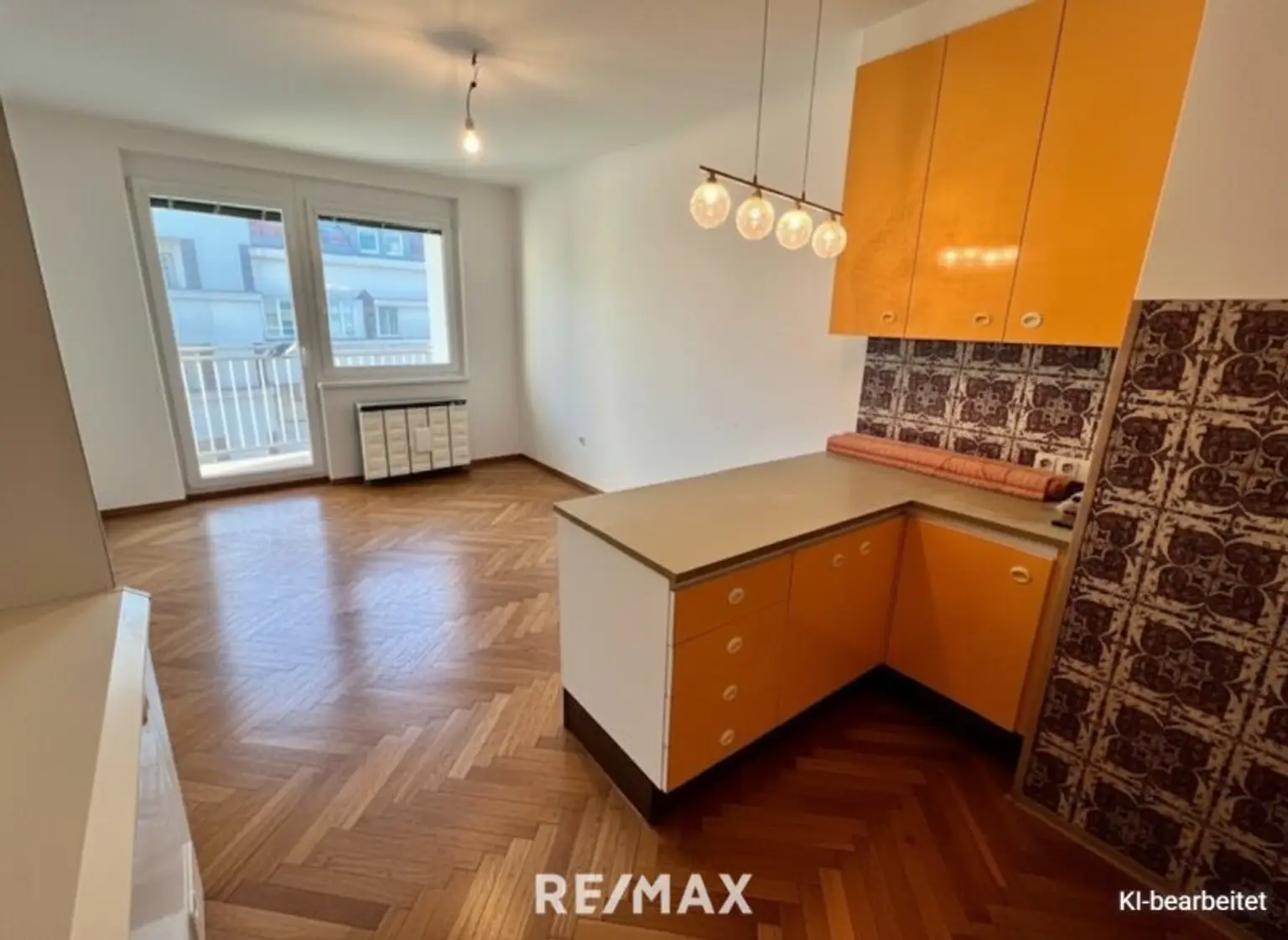 Wohnzimmer mit KI-Parkettboden!