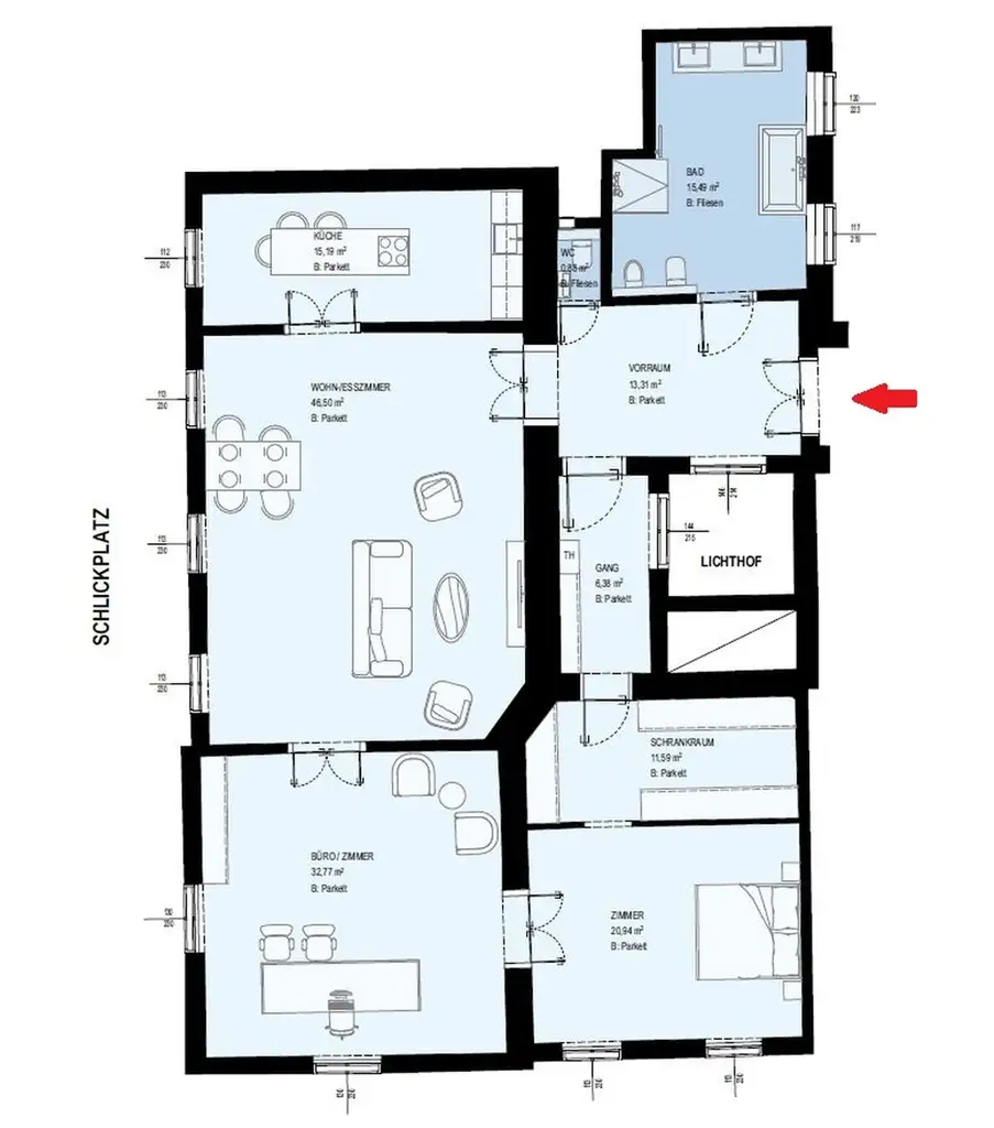 TOPLAGE NÄHE LYCEE | REPRÄSENTATIVE ALTBAUWOHNUNG | HELLE 3 ZIMMER | U-BAHN-NÄHE