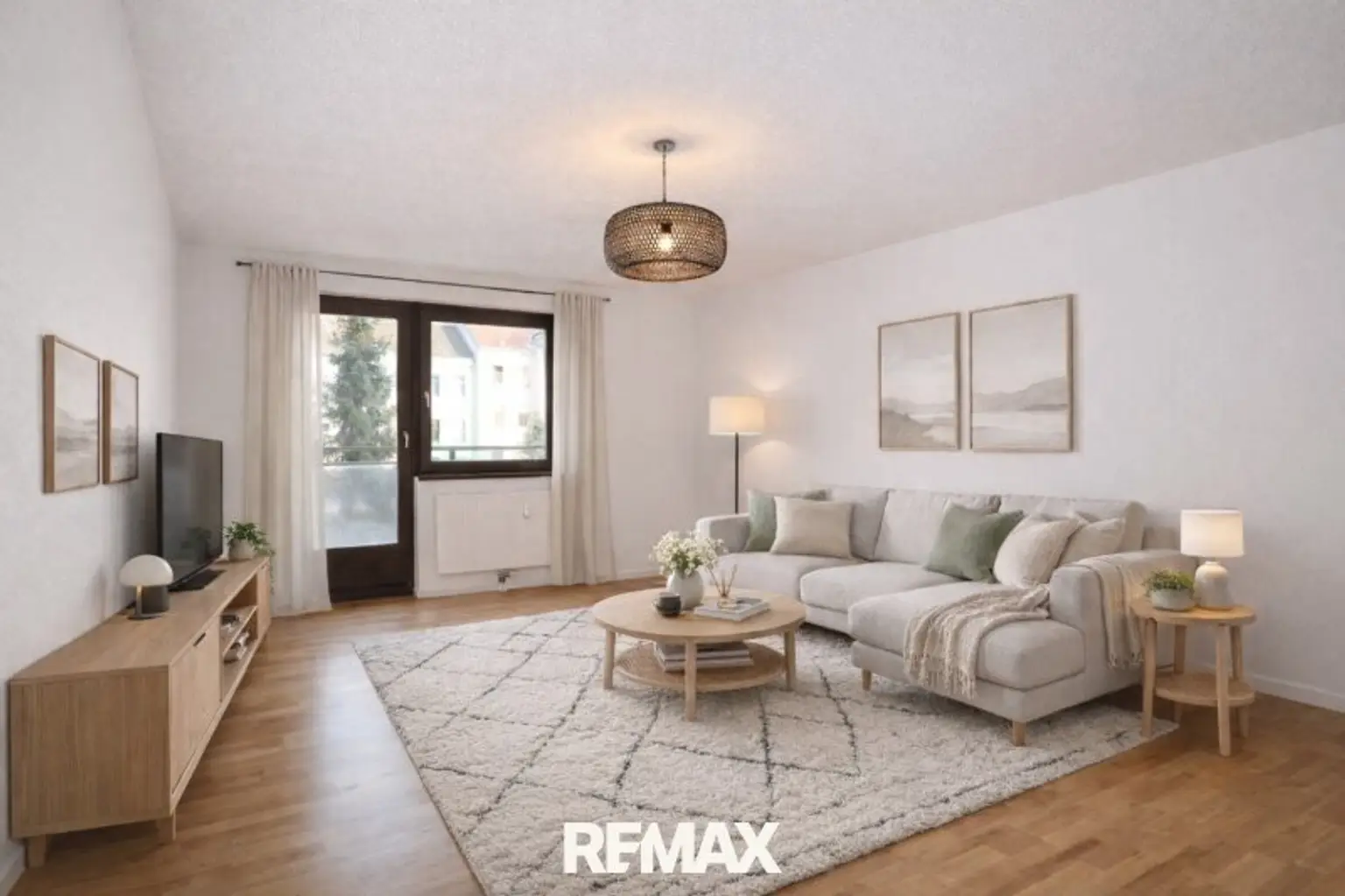 Wohnzimmer (virtuell eingerichtet)