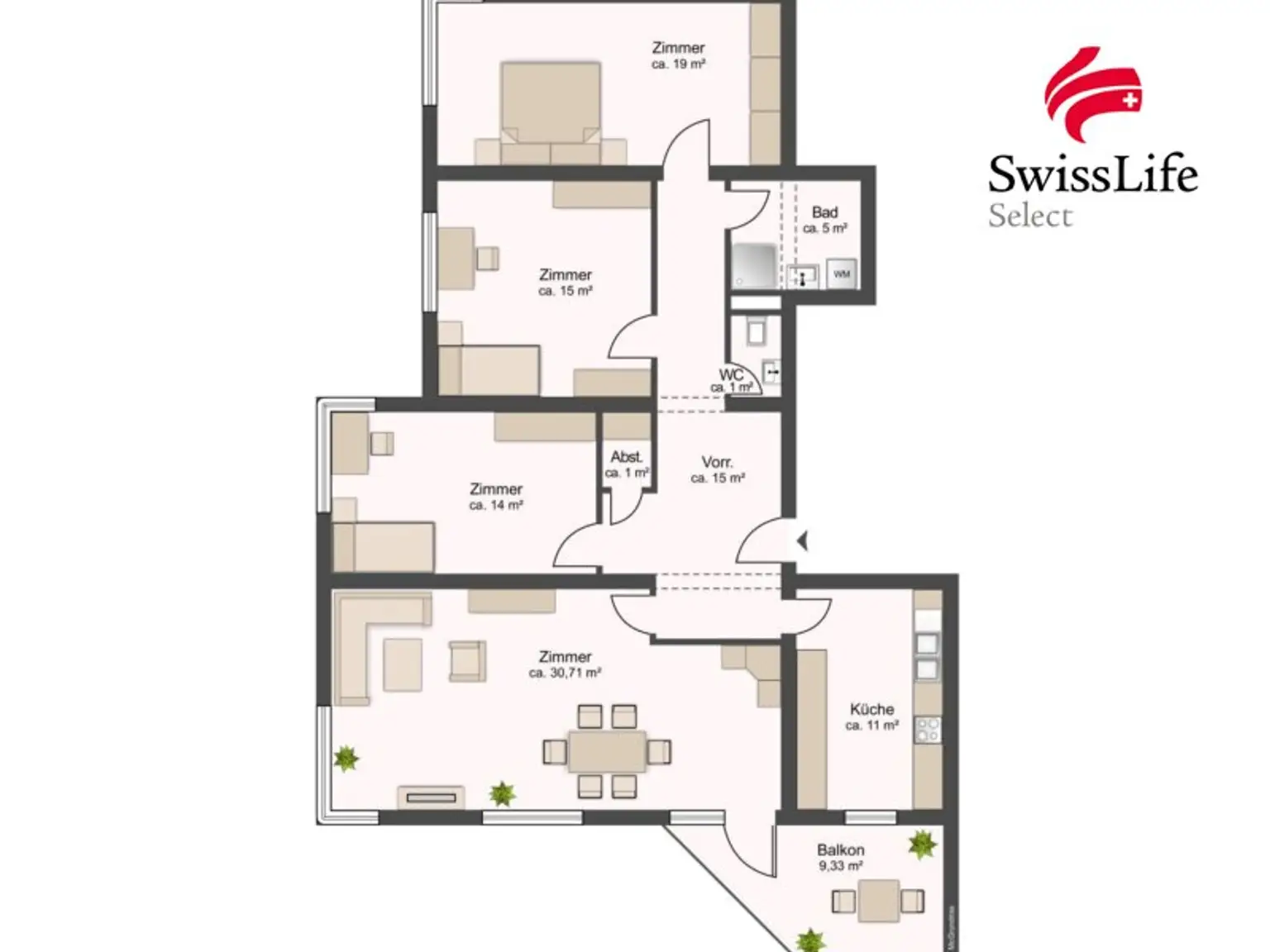 Absolut ruhige 4 Zimmer Wohnung | Balkon | Gartenbenützung | 3. Stock