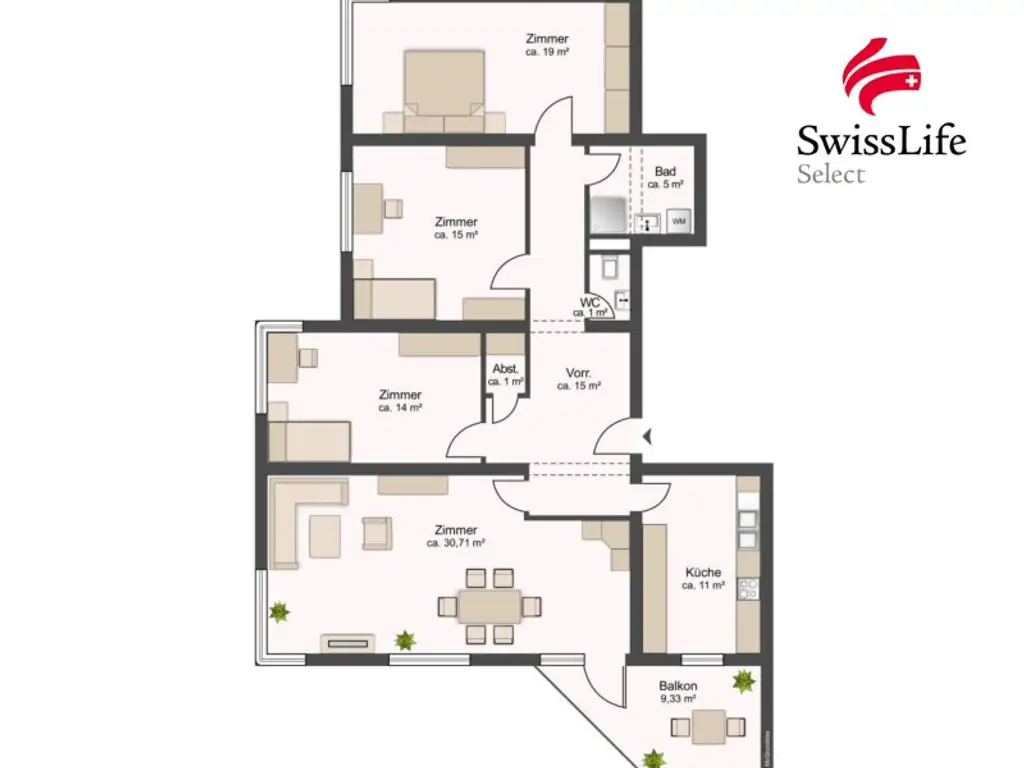 Absolut ruhige 4 Zimmer Wohnung | Balkon | Gartenbenützung | 3. Stock