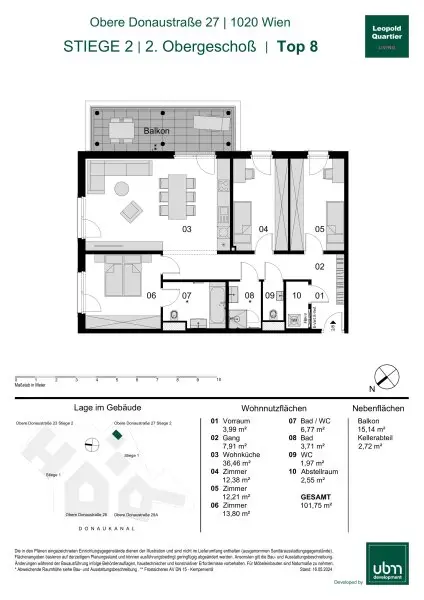 „Leopold Quartier“ Provisionsfreie 4-Zimmer Eigentumswohnung mit Balkon (Erstbezug!) Top 8